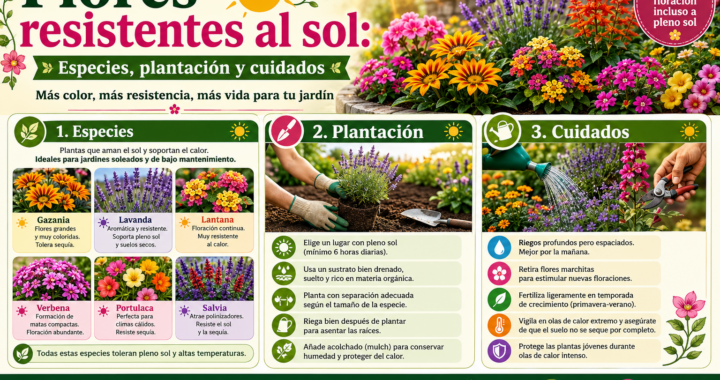 Flores resistentes al sol: especies, plantación y cuidados