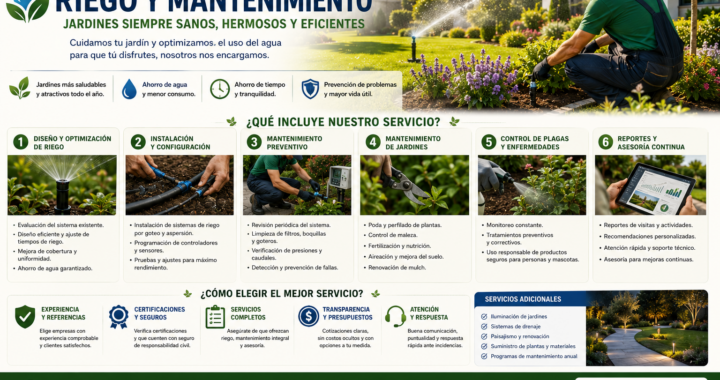 Servicio profesional de riego y mantenimiento: qué incluye y cómo elegir