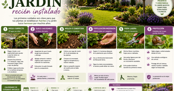 Cómo cuidar un jardín recién instalado